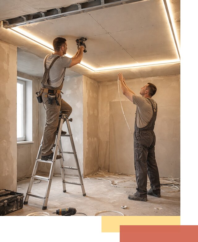 Потолок из гипсокартона с подсветкой в Каменске-Шахтинском