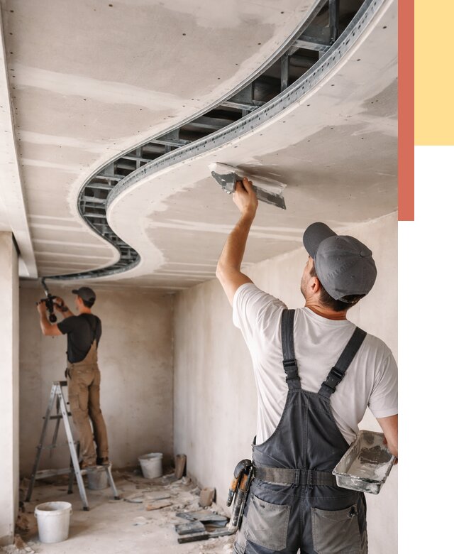 Криволинейный потолок из гипсокартона в Каменске-Шахтинском от 2163 руб./м2 | ОТДЕЛОЧНИК-Ксш