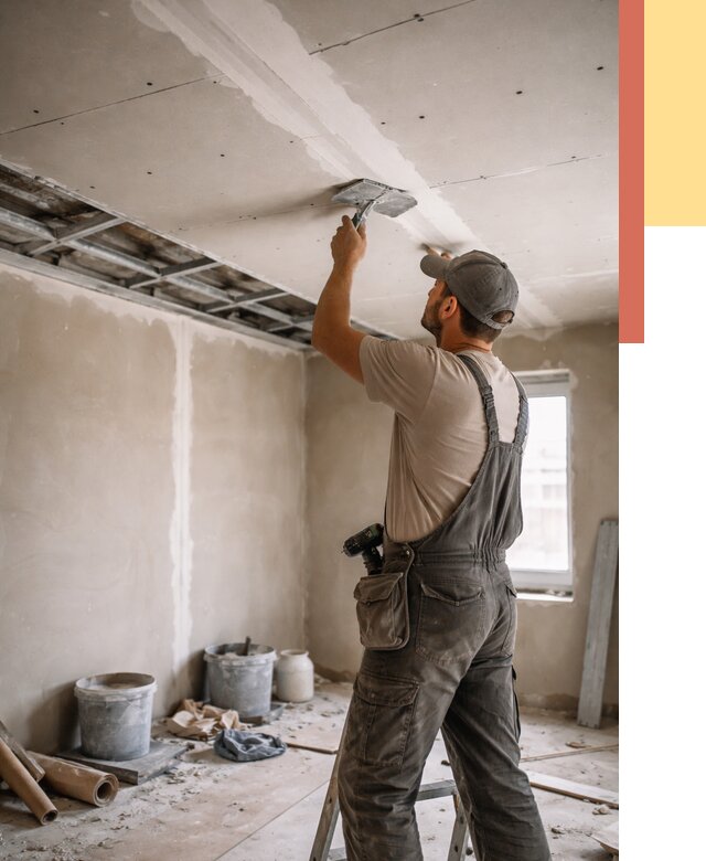 Ремонт потолка из гипсокартона в Каменске-Шахтинском от 670 руб./м² — быстро и недорого | ОТДЕЛОЧНИК-Ксш