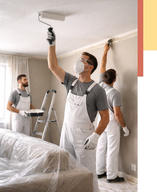 Покраска потолка водоэмельсионной краской в Каменске-Шахтинском от 2266 руб/м² — услуги под ключ | ОТДЕЛОЧНИК-Ксш