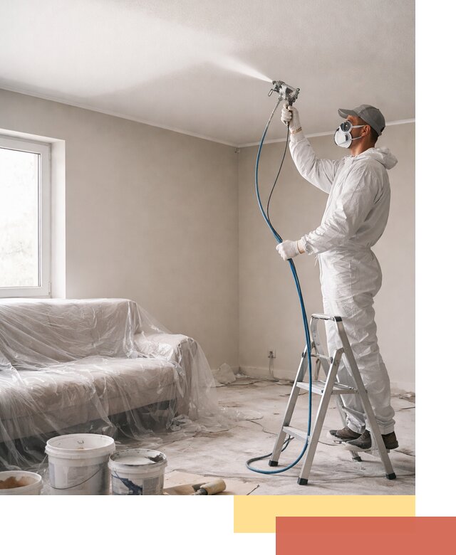 Покраска потолка краскопультом в Каменске-Шахтинском быстро и качественно