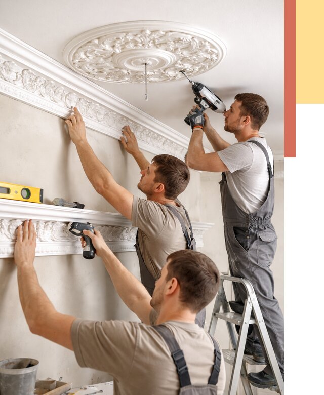 Монтаж лепнины на потолок в Каменске-Шахтинском от 3296 руб. быстро и недорого | ОТДЕЛОЧНИК-Ксш