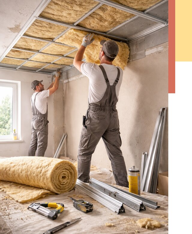 Утепление потолка в Каменске-Шахтинском от 7417 руб/м2 — недорого, быстро, под ключ | ОТДЕЛОЧНИК-Ксш