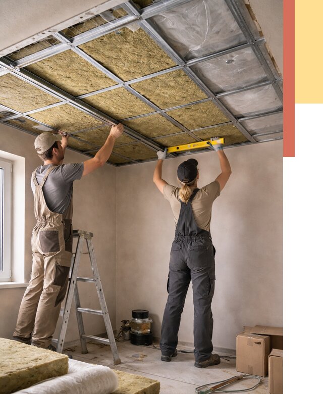 Шумоизоляция потолка в Каменске-Шахтинском от 1288 руб. под ключ — услуги ОТДЕЛОЧНИК-Ксш